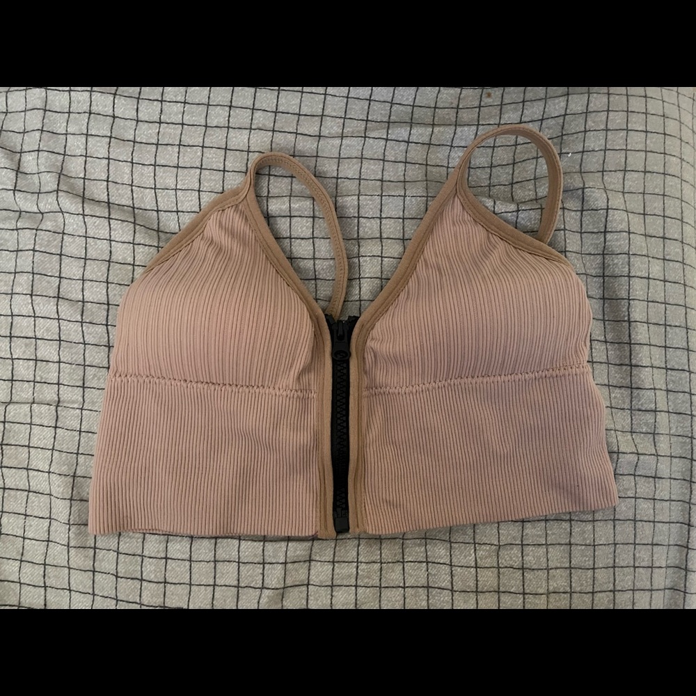 Women’s zip up bralette PINK - Picture 2 of 7
